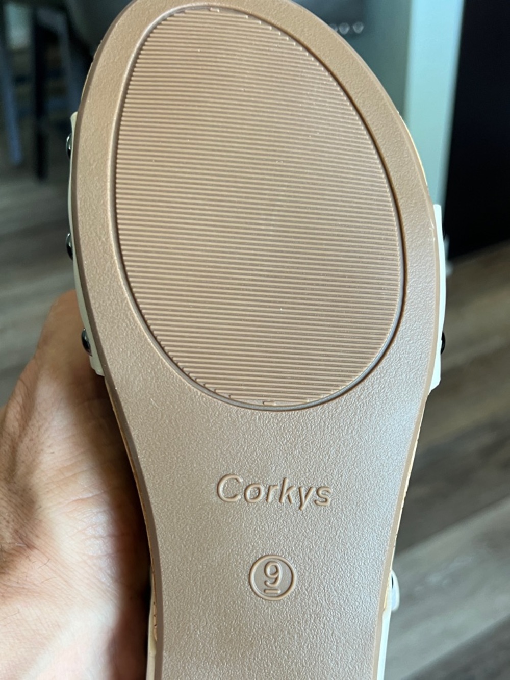 Corkys Cream Slingback Cork Wedge Sandals - Picture 3 of 5